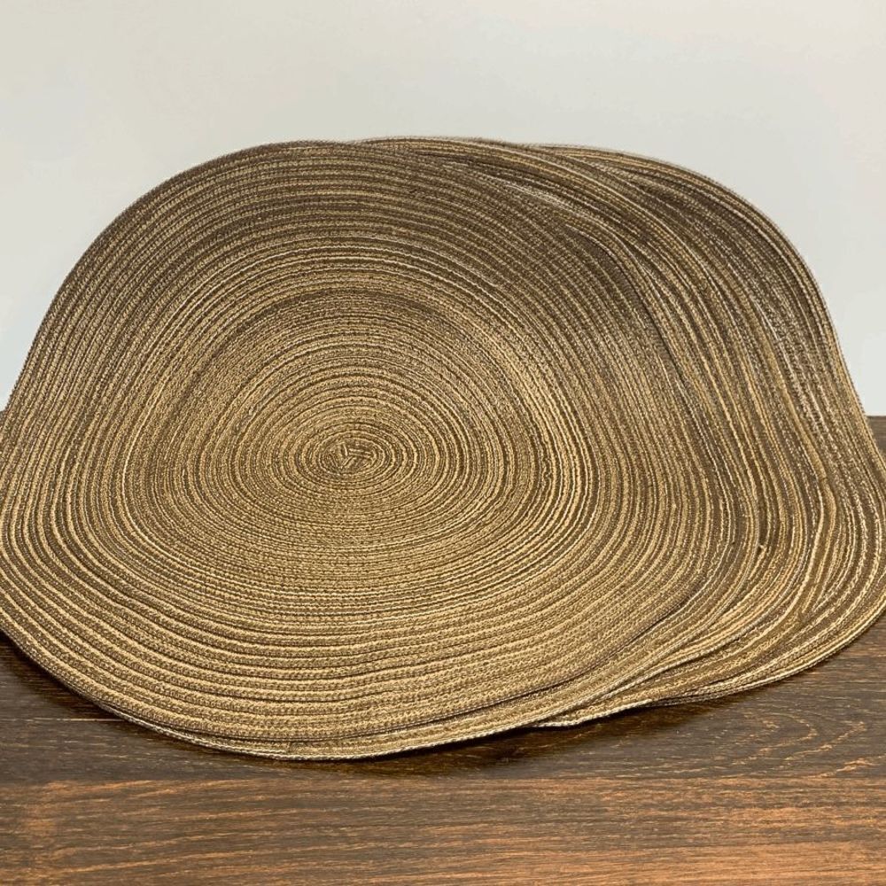 Set 6 15" Woven Brown Placemats